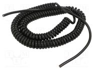 Wire: coiled; 3G1mm2; unshielded; PUR; black; 300V,500V; 0.8m; 2.8m SIMECH