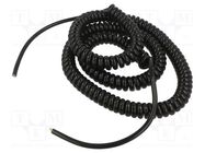 Wire: coiled; 3G1.5mm2; unshielded; PUR; black; 300V,500V; 0.8m SIMECH