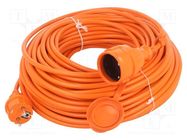 Extension lead; 3x1.5mm2; Sockets: 1; PVC; orange; 40m; 16A KEL