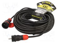 Extension lead; 3x2.5mm2; Sockets: 1; rubber; black; 25m; 16A 