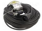 Extension lead; 3x2.5mm2; Sockets: 1; rubber; black; 50m; 16A KEL