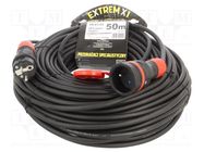 Extension lead; 3x1.5mm2; Sockets: 1; rubber; black; 50m; 16A KEL