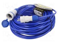 Extension lead; 3x1.5mm2; Sockets: 1; PUR; blue; 50m; 16A KEL