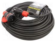 Extension lead; 3x2.5mm2; Sockets: 1; rubber; black; 40m; 16A KEL