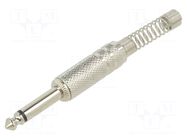Connector: Jack 6,3mm; plug; male; mono; ways: 2; straight; 6.4mm CLIFF
