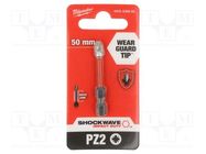 Screwdriver bit; Pozidriv®; PZ2; Overall len: 50mm; Kind: impact Milwaukee