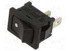 ROCKER; SPST; Pos: 2; ON-OFF; 10A/250VAC; black; none; Body: black SWITCH COMPONENTS