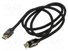 Cable; HDMI 1.4; HDMI plug,both sides; textile; 1.5m; black ART