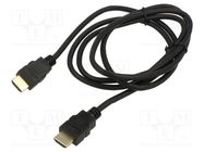 Cable; HDMI 1.4,flat; HDMI plug,both sides; 1.5m; black; 30AWG ART