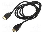 Cable; HDMI plug,both sides; 1.5m; black; HDMI 1.4; 30AWG ART