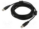 Cable; USB 2.0; USB A plug,USB B plug; 5m; black; Core: Cu ART