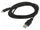 Cable; USB 2.0; USB A plug,USB C plug; 0.5m; black; Core: Cu; PVC ART
