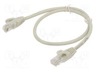 Patch cord; U/UTP; 5e; CCA; grey; 0.5m; RJ45 plug,both sides; 26AWG ART