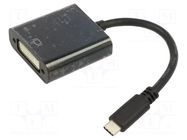 Adapter; DVI-I (24+5) socket,USB C plug; 0.15m; black ART