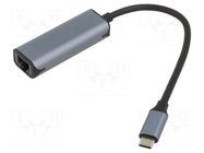 USB to Ethernet adapter; RJ45 socket,USB C plug; 0.15m ART