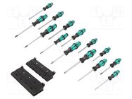 Kit: screwdrivers; Phillips,Pozidriv®,slot,Torx® WERA