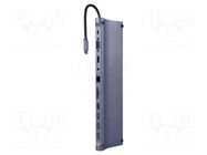 Hub USB; USB 2.0,USB 3.1; Cablexpert; PnP; grey; 5Gbps; 0.15m GEMBIRD