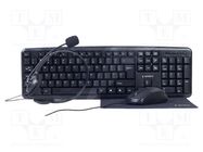 Office kit; black; Jack 3,5mm,USB A; wired,US layout; 1.8m GEMBIRD