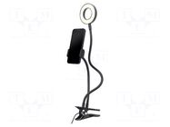 Holder; black; Features: with LED; 5W; 1.5m; smartphone GEMBIRD