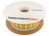 Heat shrink markers; 50mm; yellow; thin walled; Temp: -55÷105°C HELLERMANNTYTON