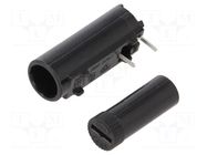 Fuse holder; THT; 5x20mm; 10A; thermoplastic; Pitch: 10mm; black ESKA
