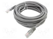 Patch cord; U/UTP; 5e; CCA; grey; 5m; RJ45 plug,both sides; 26AWG ART