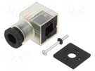 Plug for coil; PIN: 3; natural (transparent); 230V; A: 27mm; B: 28mm PNEUMAT