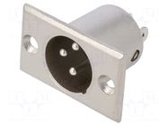 Connector: XLR; socket; male; PIN: 3; straight; soldering; grey CLIFF