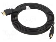 Cable; HDMI plug,both sides; PVC; 3m; black; HDCP 2.2,HDMI 2.0 Goobay