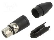 Connector: XLR; plug; female; AX; 15A; 133V; PIN: 3; IP40; straight AMPHENOL