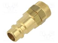 Connector; connector pipe; 0÷35bar; brass; NW 7,2,hose 4x6mm 