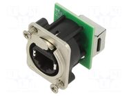Connector: RJ45; socket; XLRnet; PIN: 8; Cat: 5e; with push button AMPHENOL