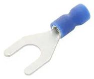 CRIMP TERMINAL, FORK, 6MM, BLUE, PK100