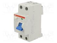 RCD breaker; Inom: 40A; Ires: 300mA; Max surge current: 5000A; IP20 ABB