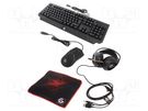 Gaming kit; black; Jack 3,5mm,USB A; DE layout,wired; 1.8m; 32Ω GEMBIRD