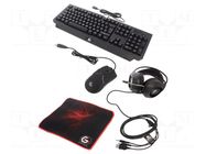 Gaming kit; black,red; Jack 3,5mm,USB A; DE layout,wired; 1.8m GEMBIRD