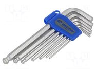 Wrench-set; hex key,spherical; 7pcs. KING TONY