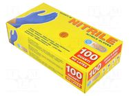 Protective gloves; Size: 7,S; blue; nitryl; 100pcs. PG TOOLS