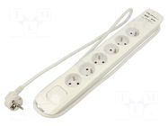 Plug socket strip: protective; Sockets: 6; 230VAC; 16A; white QOLTEC