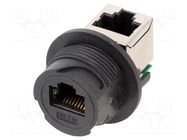 Coupler; PIN: 8; Cat: 5e; plastic; 8p8c; RJ45 socket,both sides AMPHENOL LTW