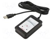 RFID reader; 4.3÷5.5V; USB; antenna; Range: 100mm; 88x56x18.5mm ELATEC