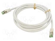 Patch cord; S/FTP; Cat 8.1; stranded; Cu; LSZH; white; 3m; 26AWG Goobay