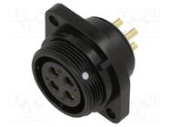 Socket; SY21; female; PIN: 4; IP67; 30A; soldering; 500V; 4mm2; 11AWG WEIPU