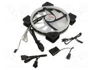 Fan: DC; axial; 12VDC; 140x140x25mm; 21.2dBA; ball bearing; 1200rpm Akasa