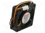 Fan: DC; axial; 12VDC; 60x60x15mm; 36.5dBA; EBR; 4000rpm; 3.67mmH2O Akasa