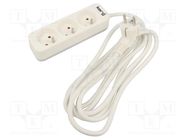 Extension lead; 3x1.5mm2; Sockets: 3; PVC; white; 3m; 16A KERG