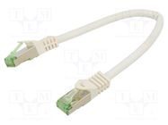 Patch cord; S/FTP; Cat 8.1; stranded; Cu; LSZH; white; 0.25m; 26AWG Goobay