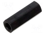 Screwed spacer sleeve; 15mm; Int.thread: M3; hexagonal; brass DREMEC