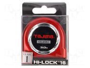 Measuring tape; L: 3m; Width: 16mm; ABS; Class: I TAJIMA