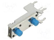 Microswitch TACT; NO + NO; Pos: 2; 0.05A/12VDC; THT; none; 1.57N E-SWITCH